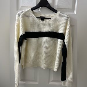 Wet Seal Women's Cream and Black Cozy Sweater Size Large